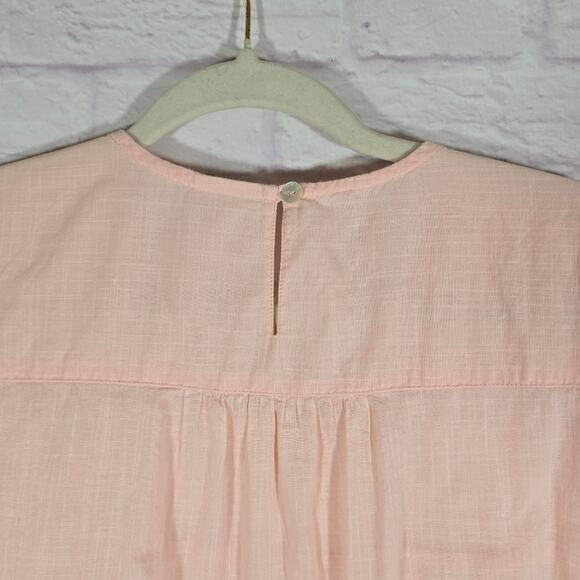 MM Ivy Jane Pink Embroidered Top Womens Size M 100% Cotton Boho Cottage Feminine - Picture 7 of 10